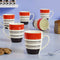 Orange Black Line Mug Set of 6 - The Earth Store - Mugs